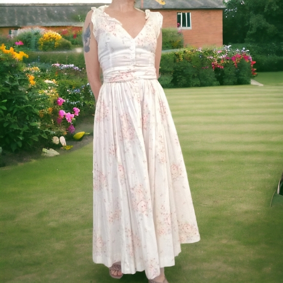 Vtg Midi Dress with Pockets - Picture 9 of 15